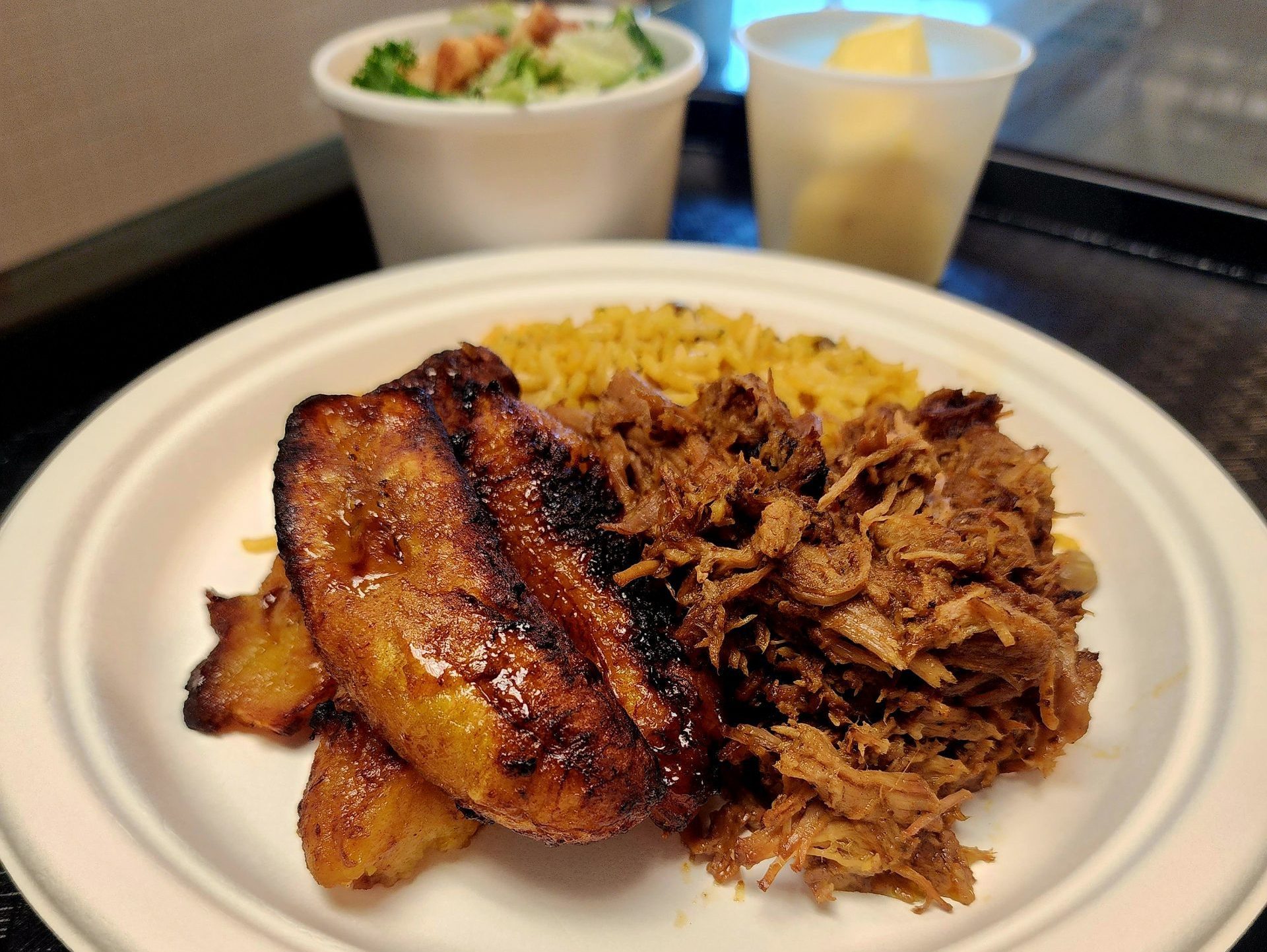 Plate of Pernil with rice- a recipe included in the guide